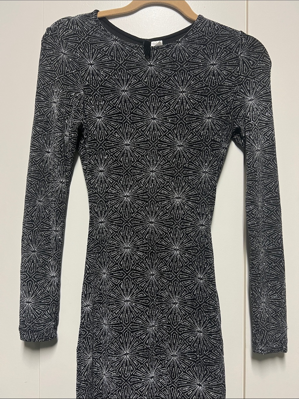 Black Dress with Silver Geometric Sparkle